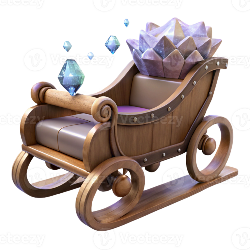 serene vintage Sleigh Wooden Vintage Winter Transparent Transport png