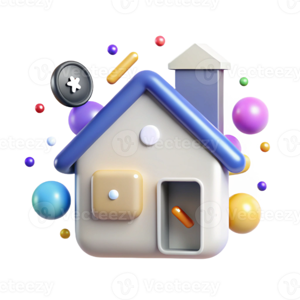 elegant abstract Smart Home Convenience Icons Isolated for Easy Living detailed png
