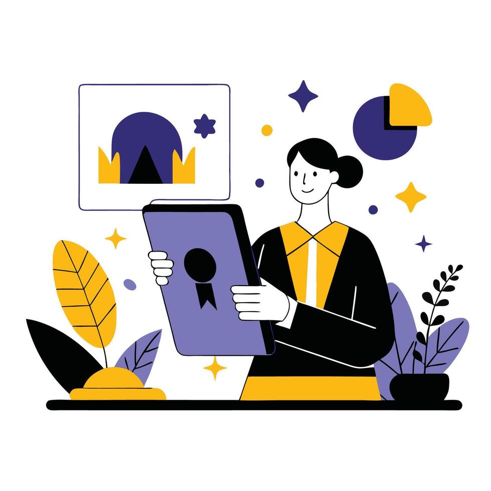 Conceptual Illustration of an Article Publishing Process vector