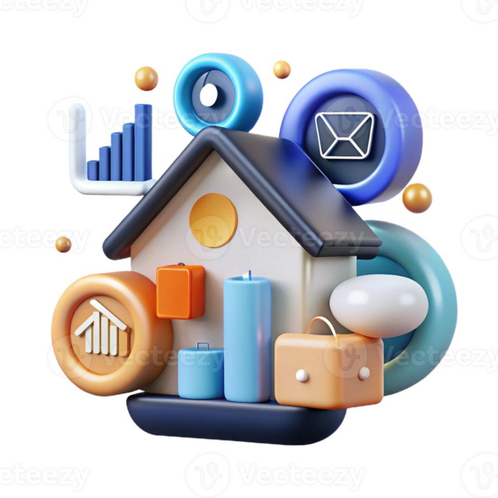 extraordinary artistic Smart Home Data Analytics Icon Cutout for Reports original png