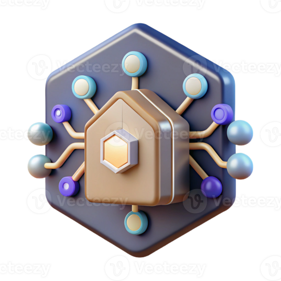 vibrant artistic Smart Home Hub Icon Transparent for Tech Websites authentic png
