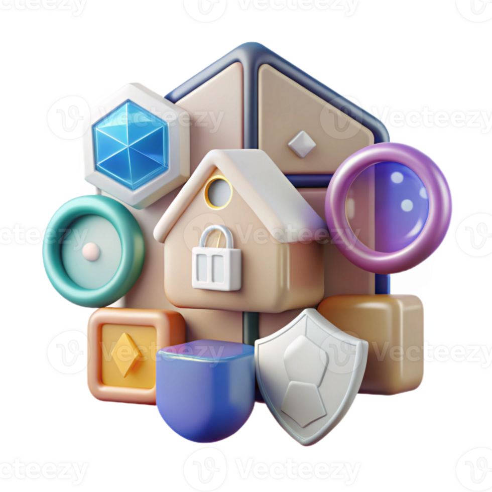 beautiful minimalist Smart Home Security Icon Set Transparent for Protection authentic png