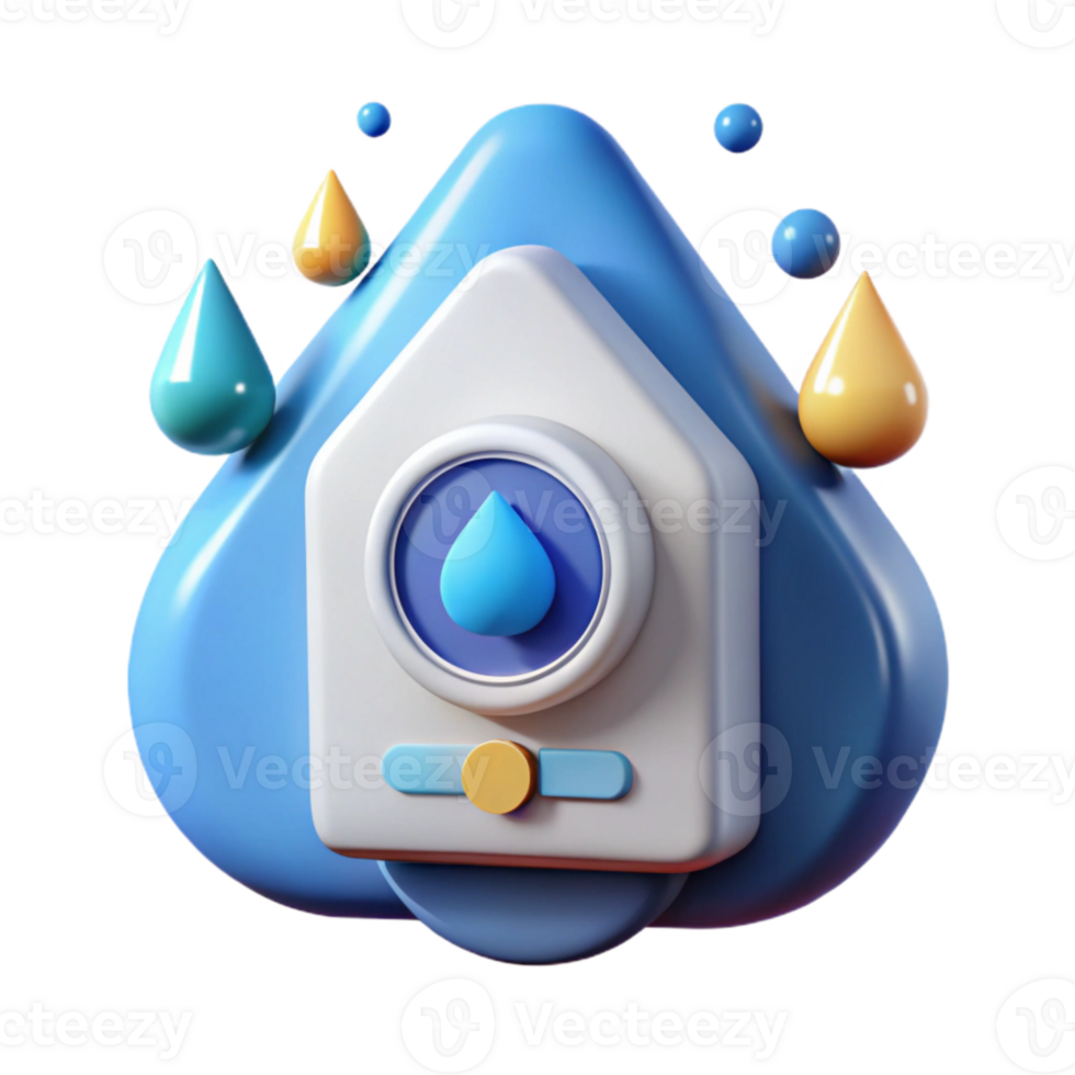 beautiful modern Smart Home Water Leak Detector Icon Isolated for Plumbing original png