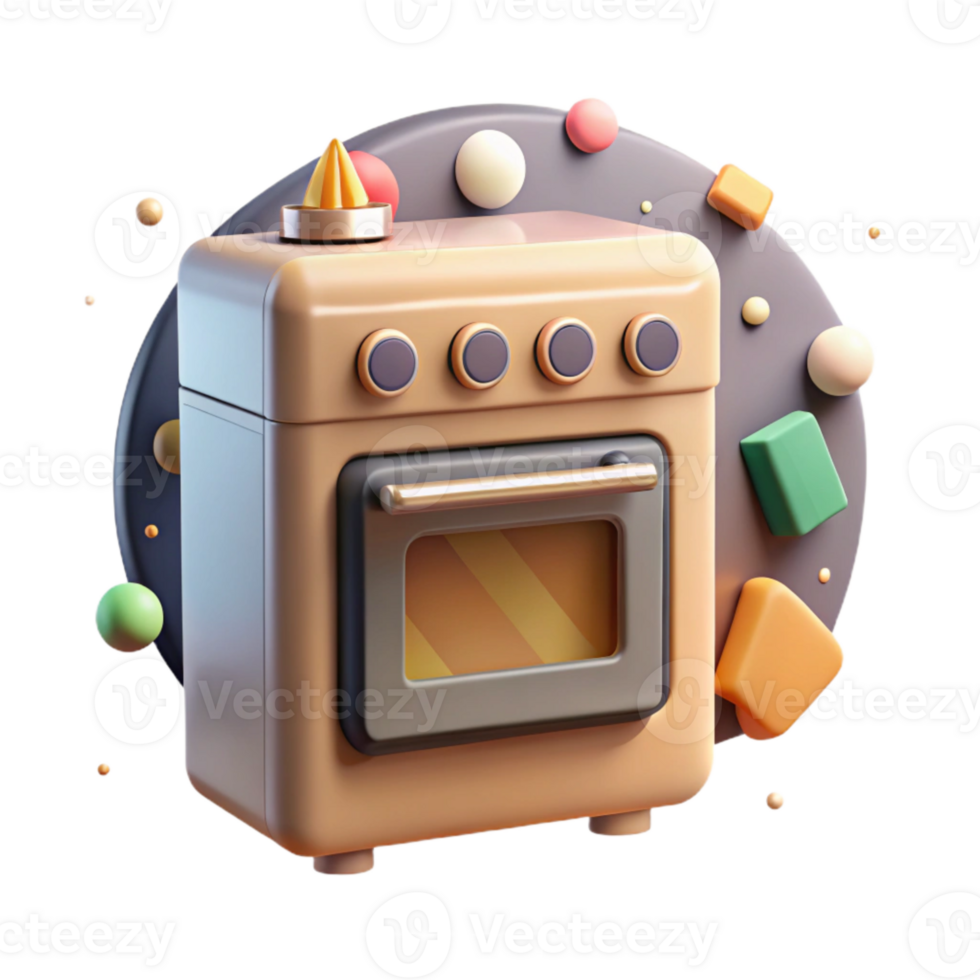 dramatic abstract Smart Oven Appliance Icon Isolated for Kitchen Apps detailed png