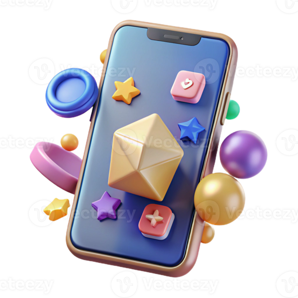 dramatic modern Smartphone with Social Media App Cutout for Mobile Marketing high resolution png