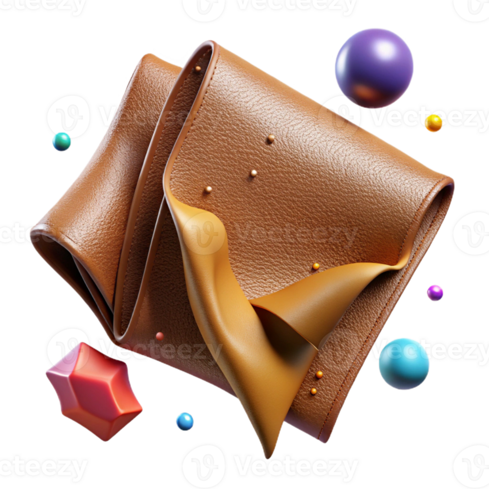 dramatic classic Smooth Leather Material Transparent for Product Mockups authentic png