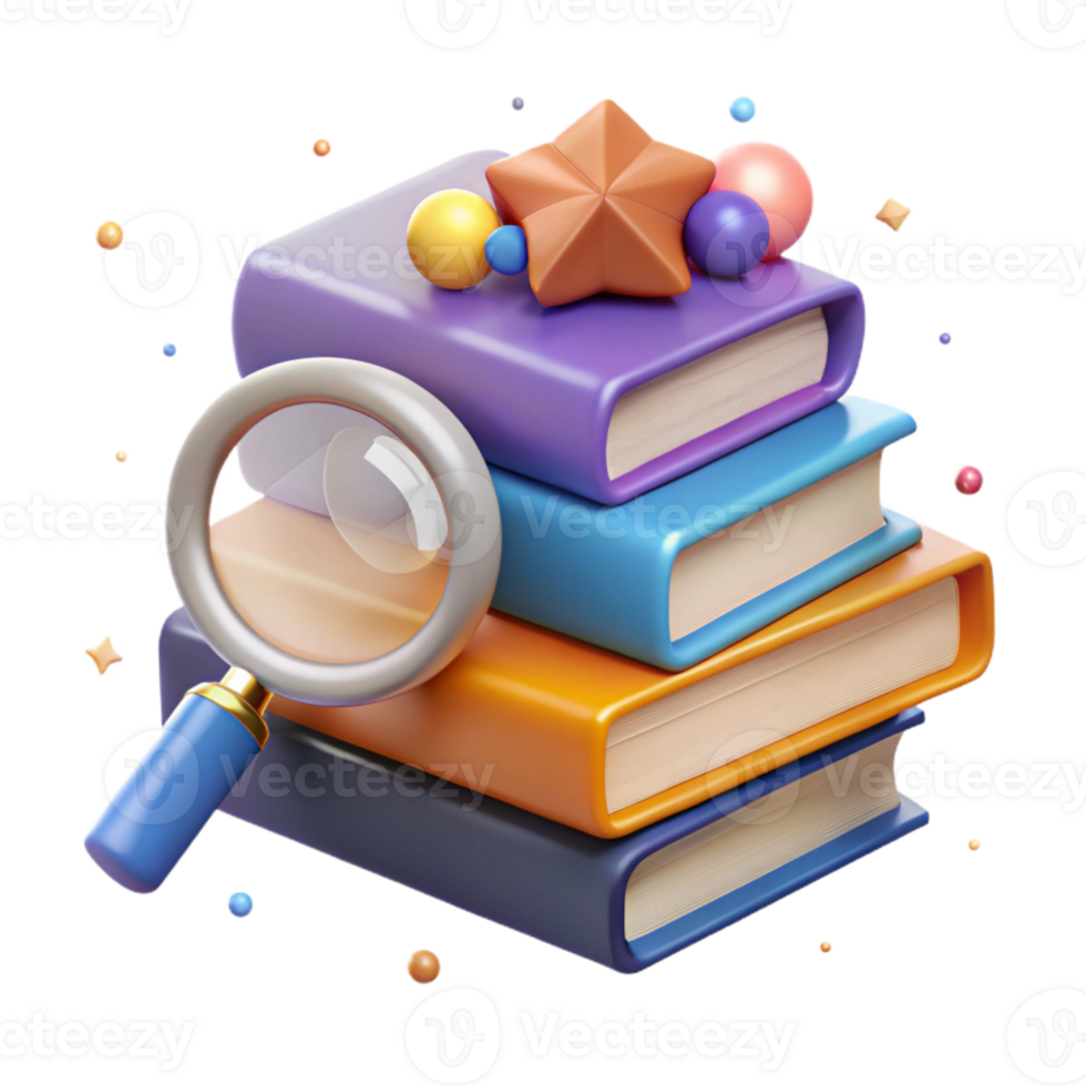magnificent artistic Stack of Books and Globe Transparent for Global Education genuine png
