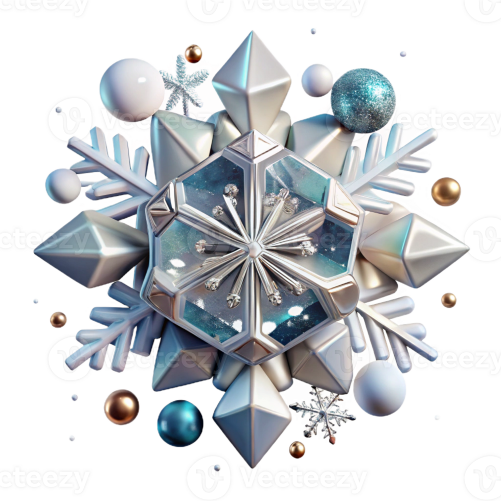 wonderful classic Snowflake Crystal Winter Decoration Transparent high resolution png