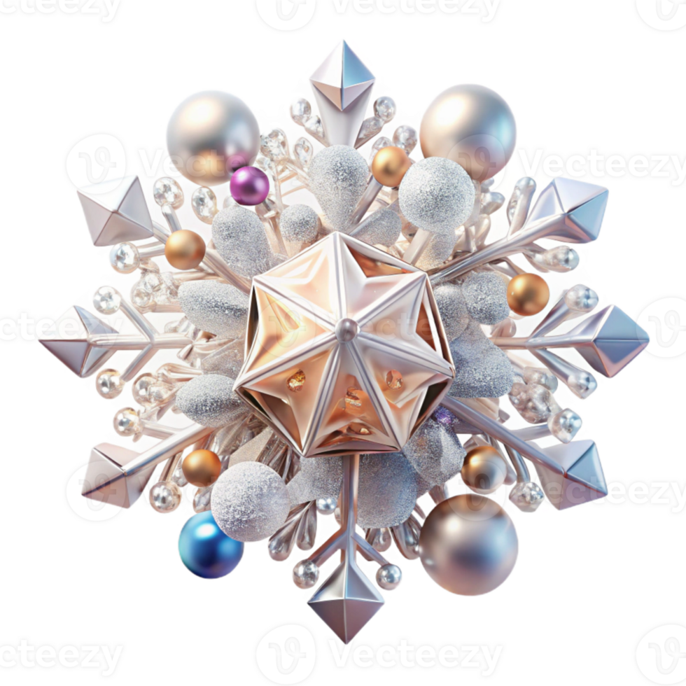 vibrant rustic Snowflake Delicate Crystal Structure Transparent for Winter Art exclusive png