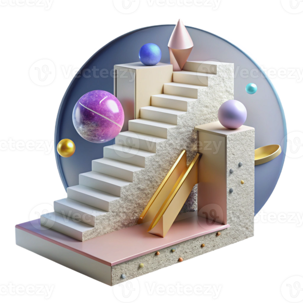 stunning creative Staircase with Safety Considerations Isolated high resolution png