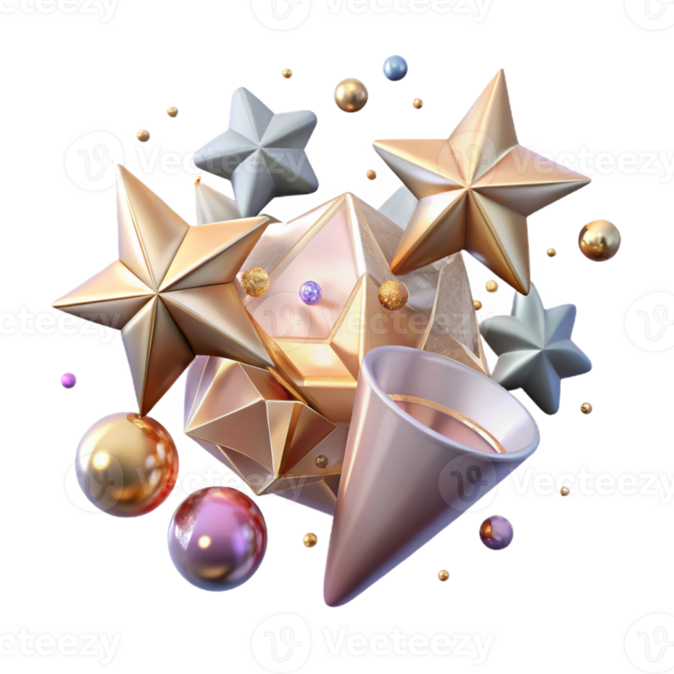 stunning abstract Star Confetti Transparent for Anniversary Decorations authentic png