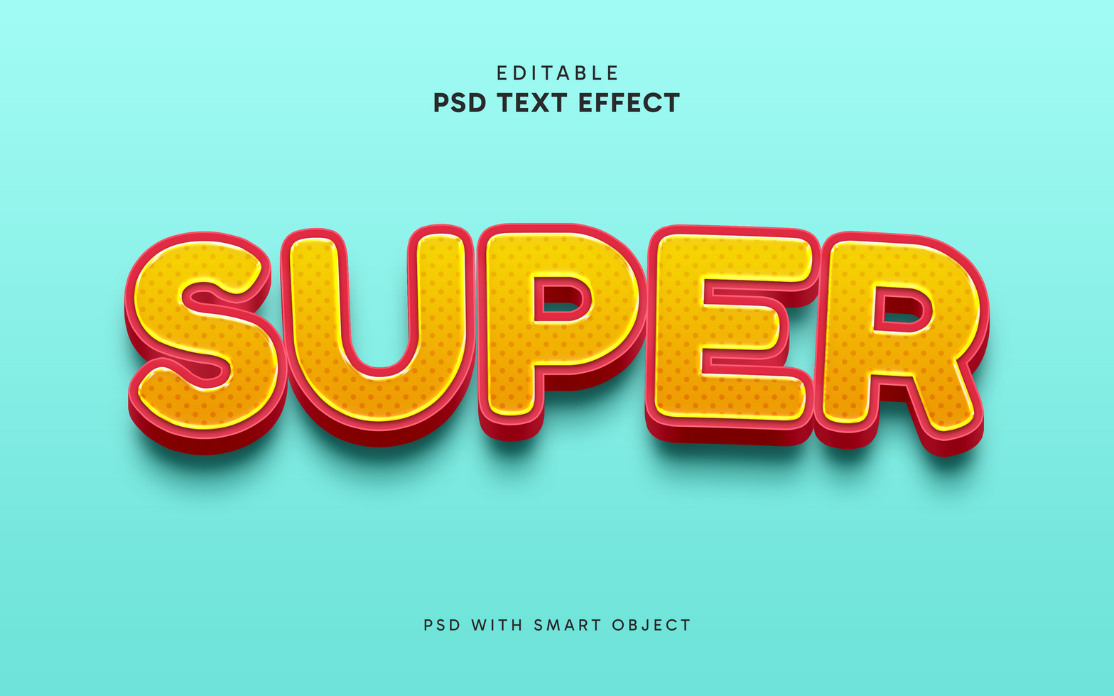 Super 3D Text Style Effect psd
