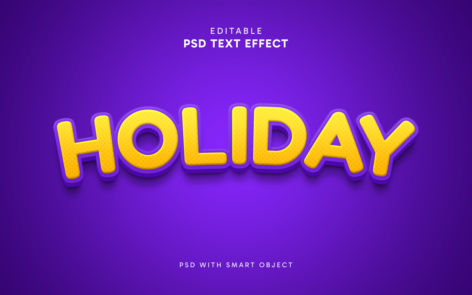 3d holiday text effect psd