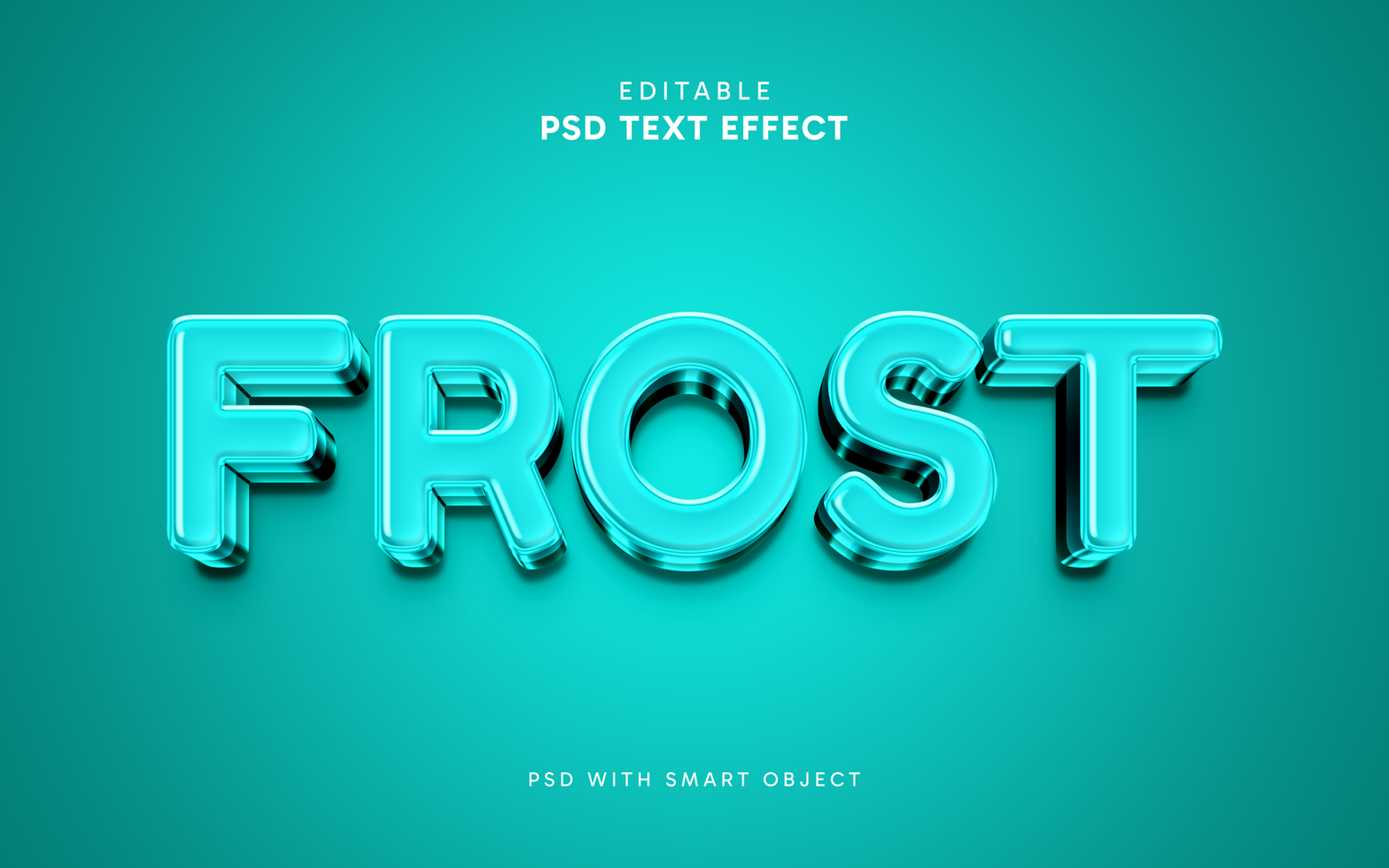 3d text effect with frosty text psd