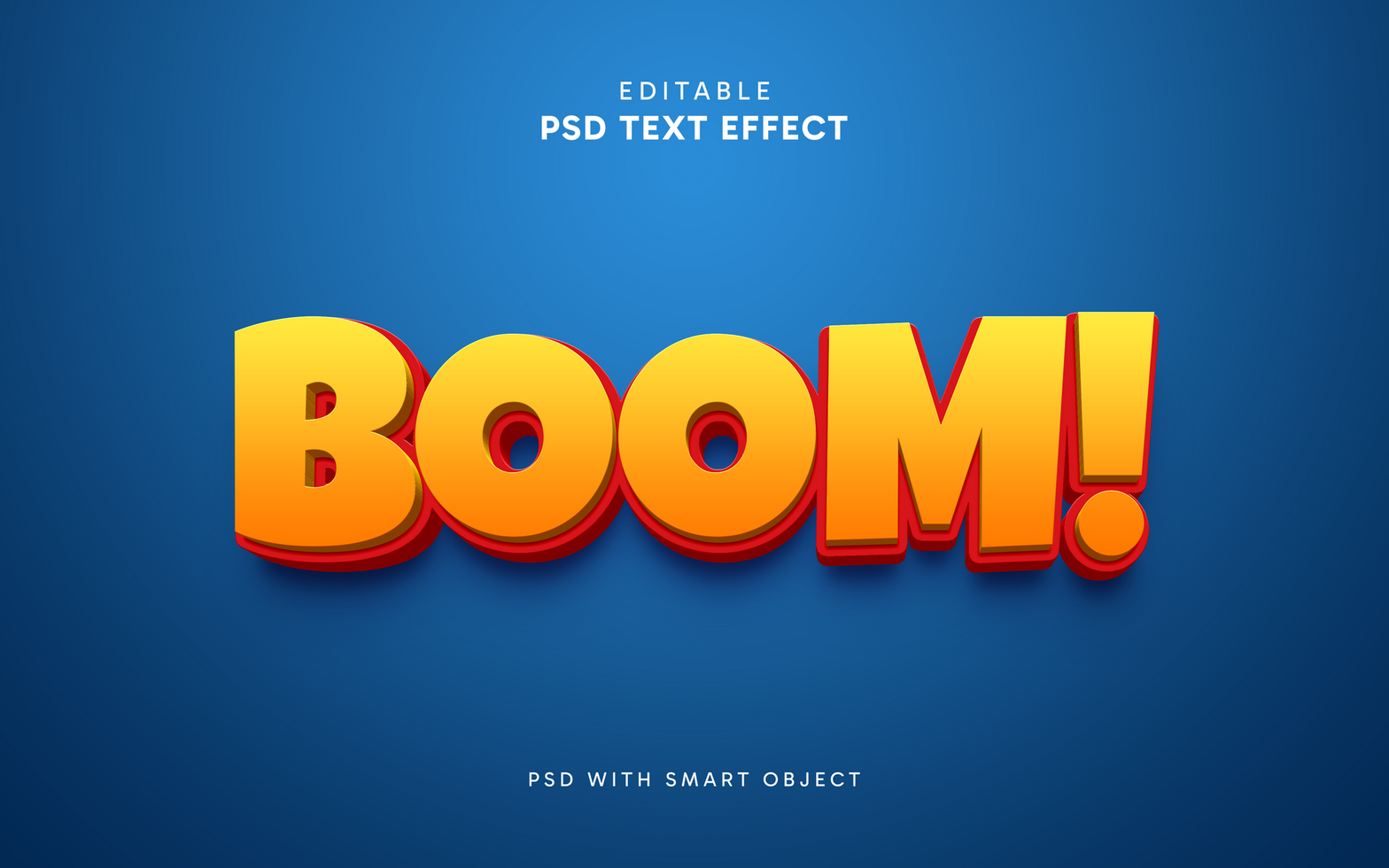 3d text effect boom psd