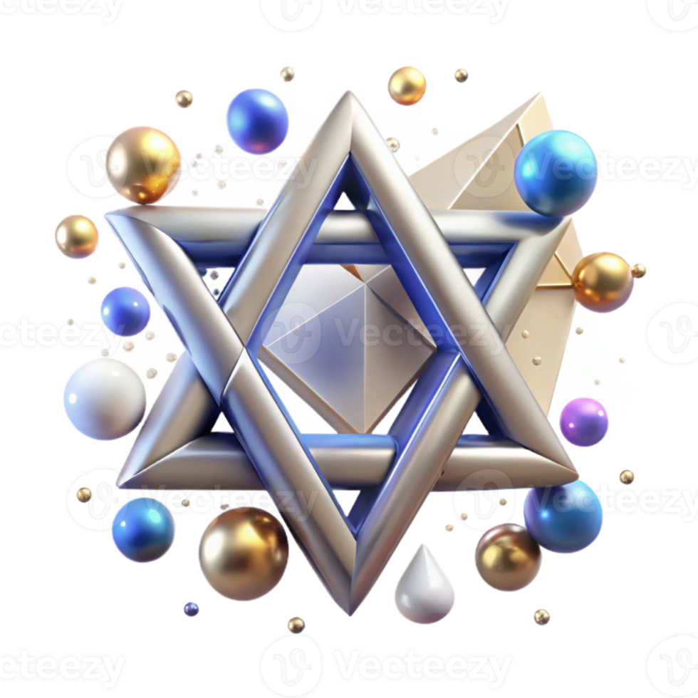 serene traditional Star of David Judaism Symbol Isolated for Religious Projects high quality png