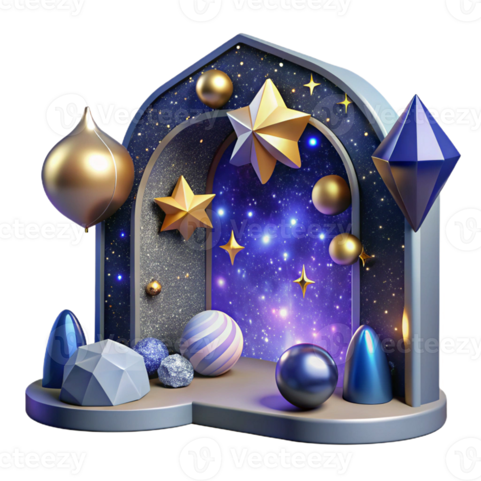 extraordinary traditional Starry Night Sky Backdrop Isolated for Stage Design high resolution png