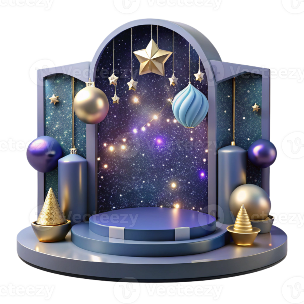dramatic minimalist Starry Night Sky Backdrop Isolated for Stage Design premium png