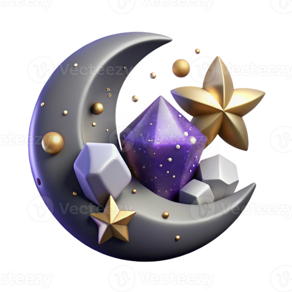 vibrant artistic Starry Sky with Moon Transparent for Night Scenes premium png