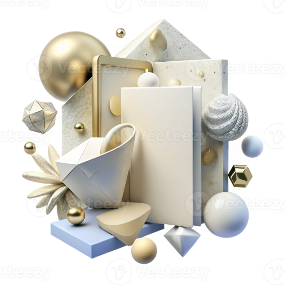 dramatic modern Stationery Mockup White Blank Paper Items Isolated original png