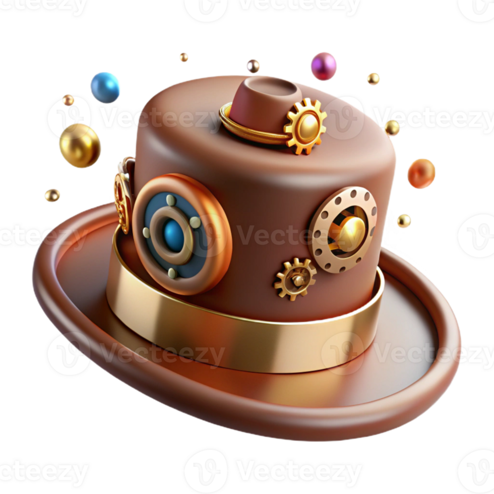 serene classic Steampunk Hat Cutout with Cogs and Gears for Fashion Accessories authentic png