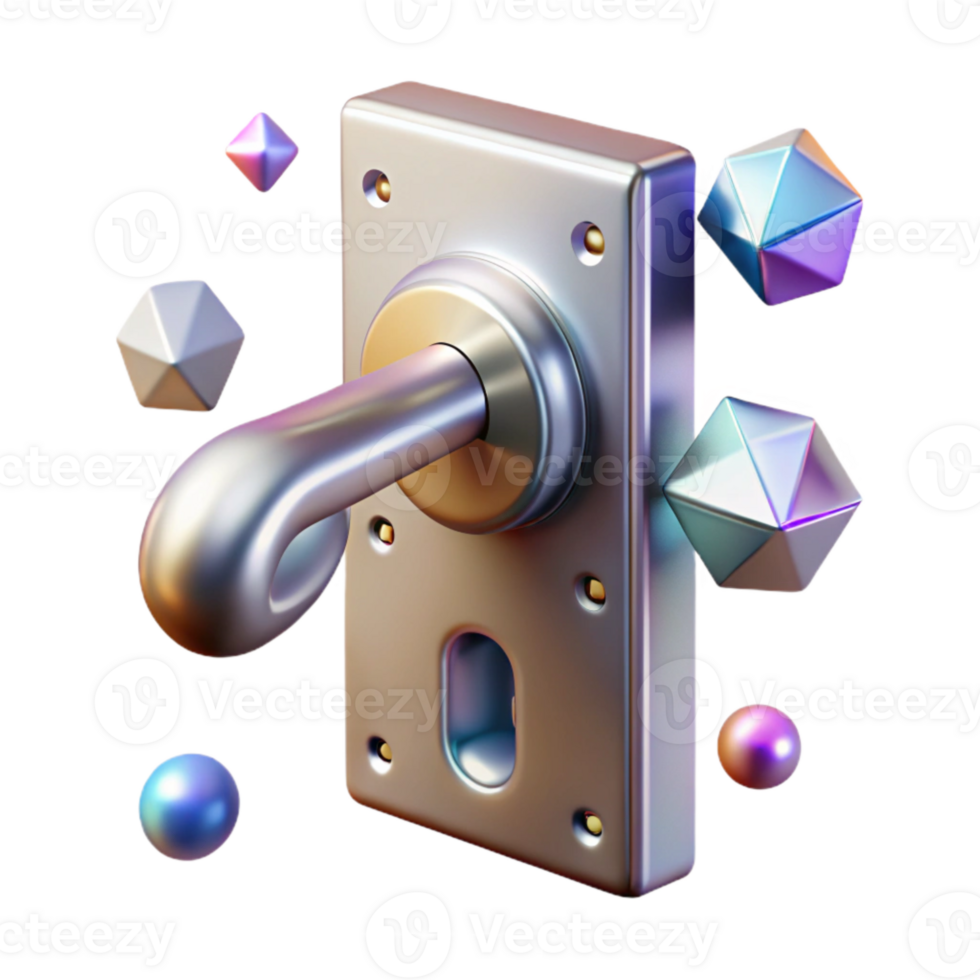 elegant classic Steel Door Handle Security Hardware Isolated for Safety and Protection original png