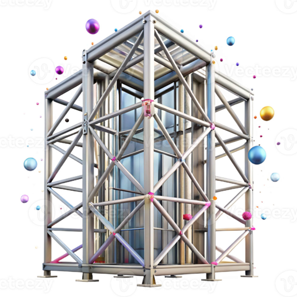 elegant modern Steel Frame Building Skyscraper Skeleton Isolated high quality png