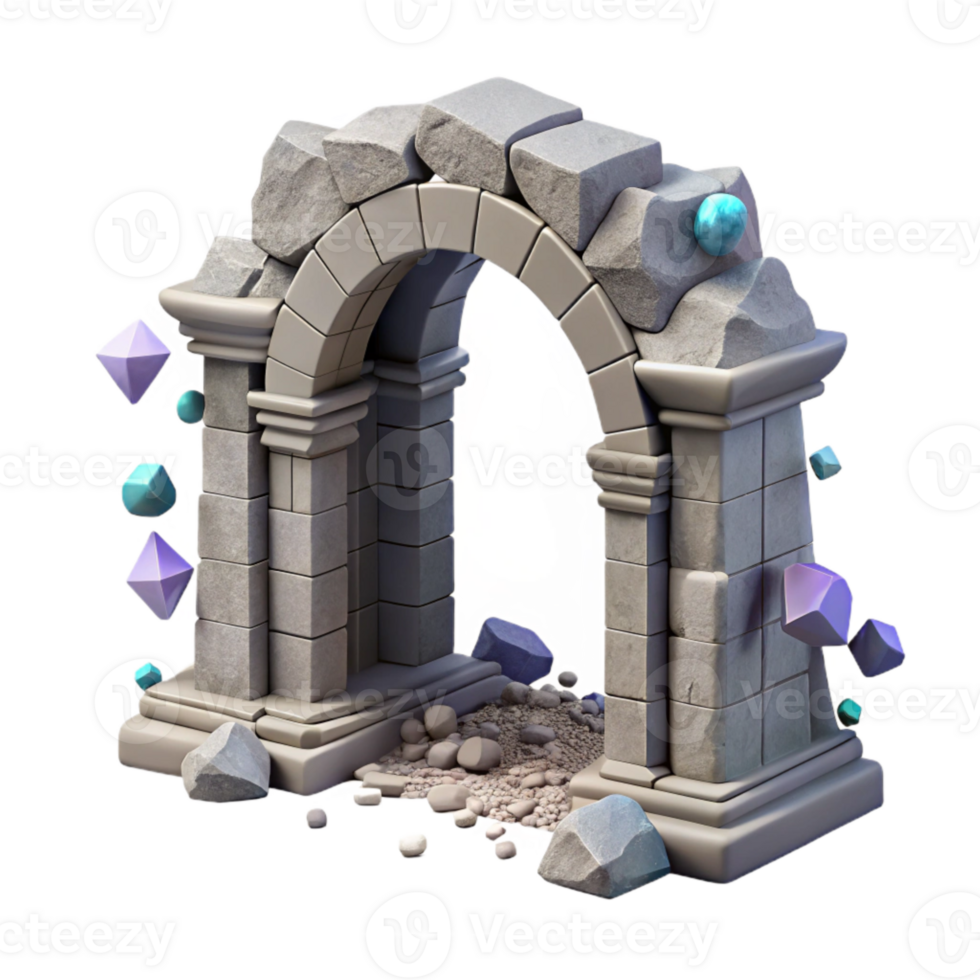 impressive modern Stone Archway Ruined Structure Isolated for Architectural Photography high resolution png
