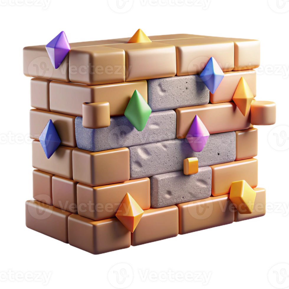 magnificent rustic Stone Brick Texture Wall Section Cutout for Construction Mockups premium png