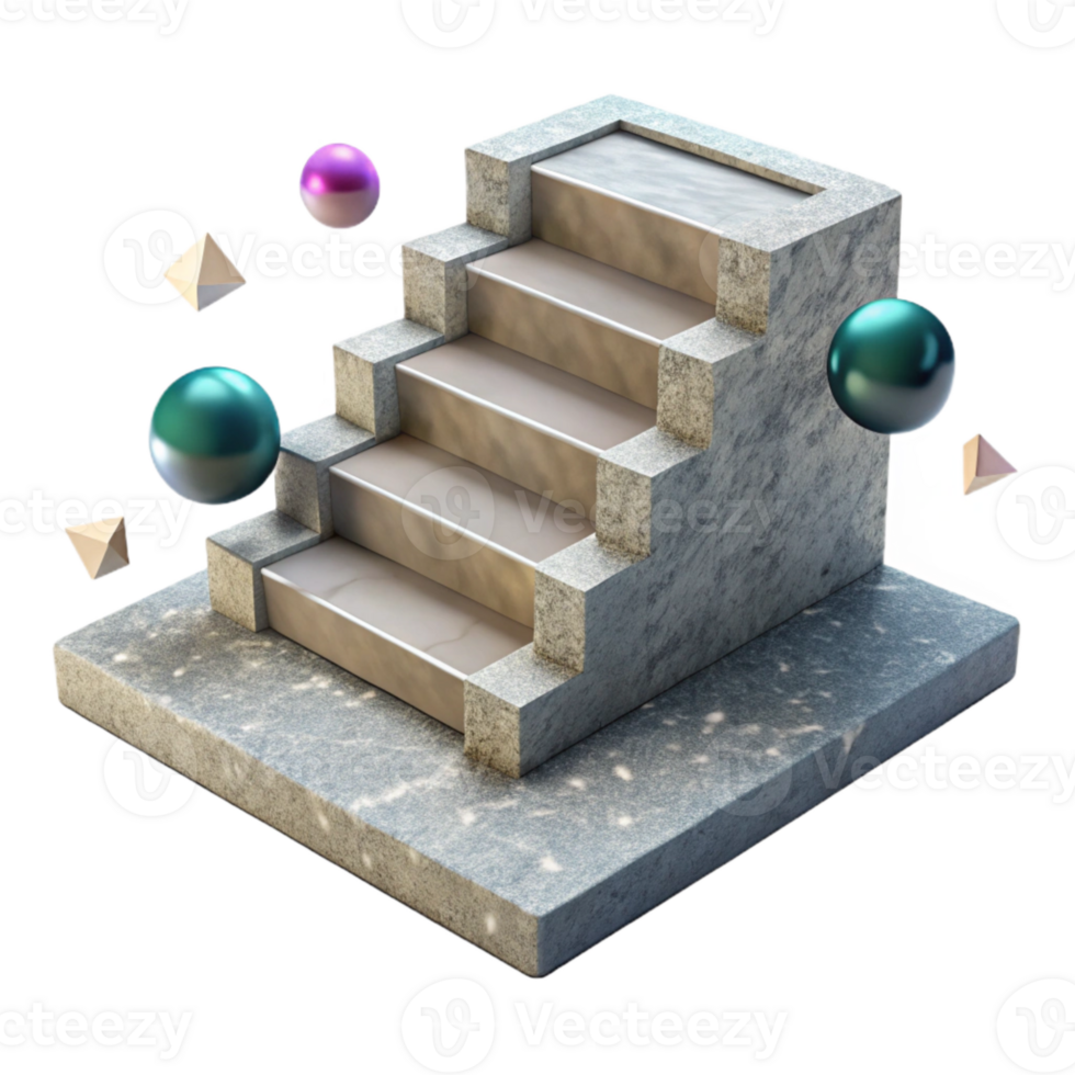 stunning minimalist Stone Steps Staircase Texture Cutout for Architectural Visualization premium png