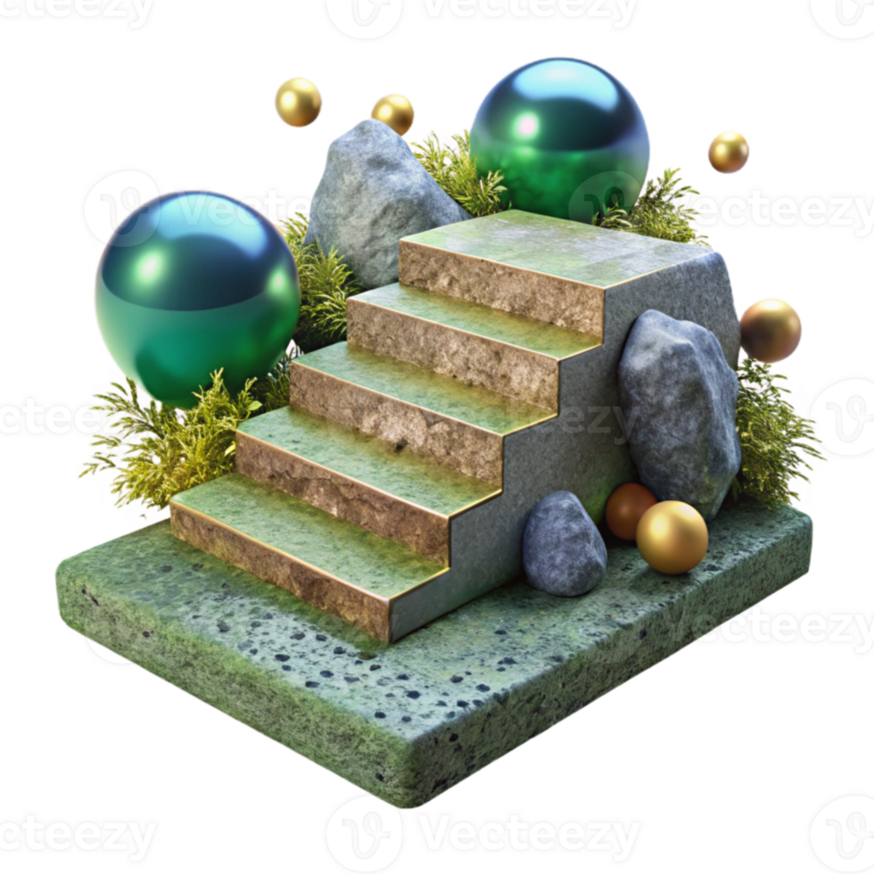 extraordinary minimalist Stone Steps Mossy Texture Isolated for Nature Photography exclusive png