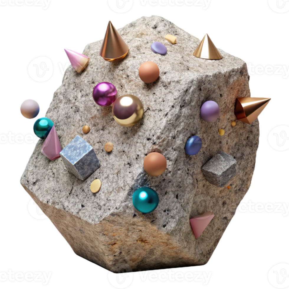 vibrant rustic Stone Texture Granite Surface Cutout for Building Projects genuine png