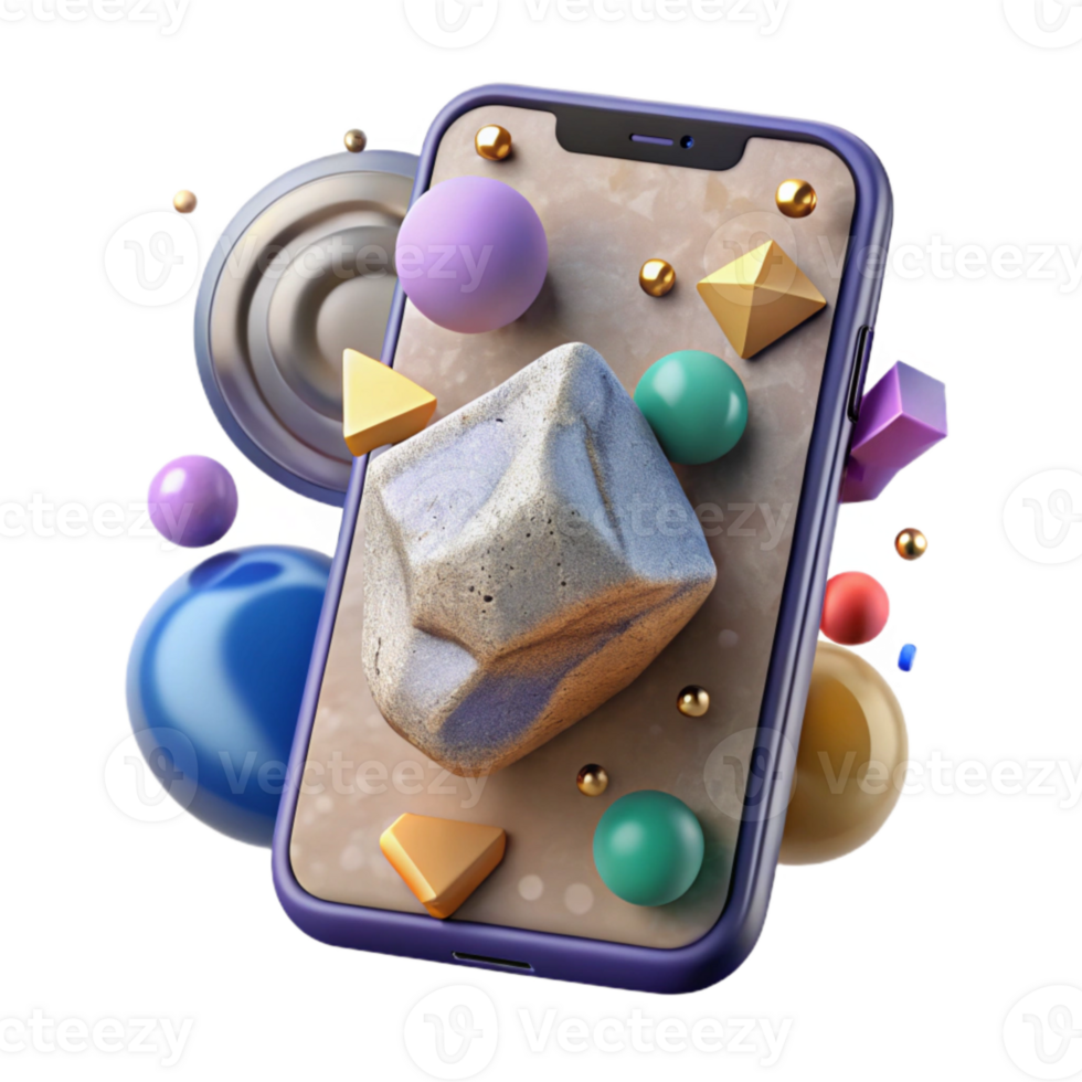 impressive minimalist Stone Texture Mobile Ready for App Design Isolated exclusive png