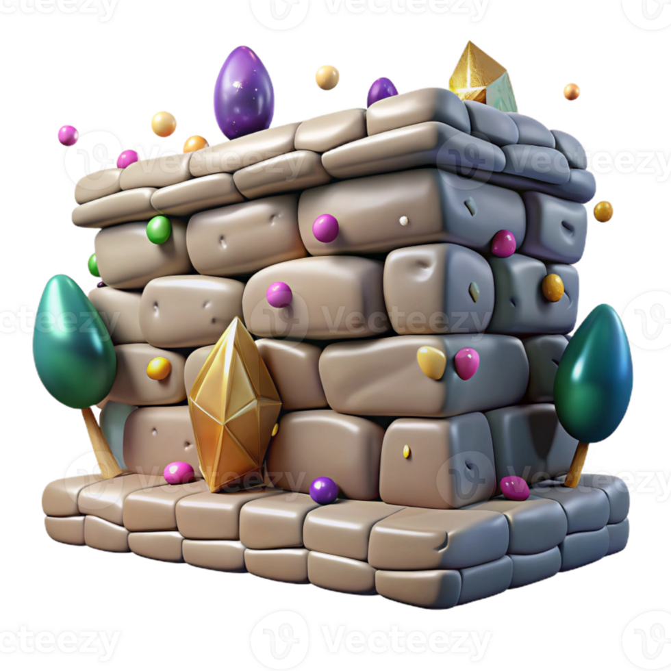 magnificent classic Stone Wall Texture Stacked Stones Isolated for Building Projects professional png