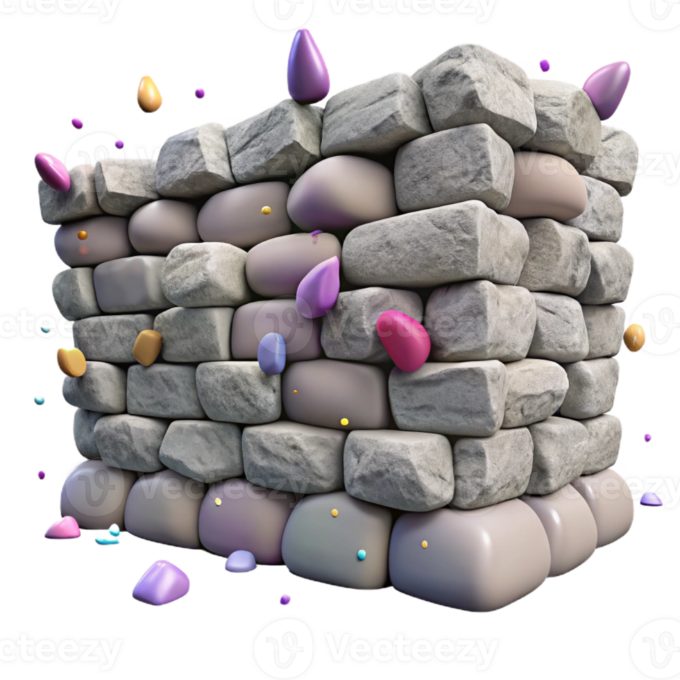 magnificent modern Stone Wall Texture Stacked Stones Isolated for Building Projects detailed png
