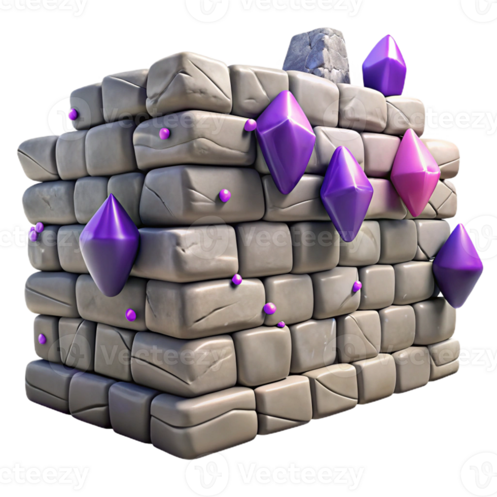 beautiful modern Stone Wall Texture Stacked Stones Isolated for Building Projects professional png