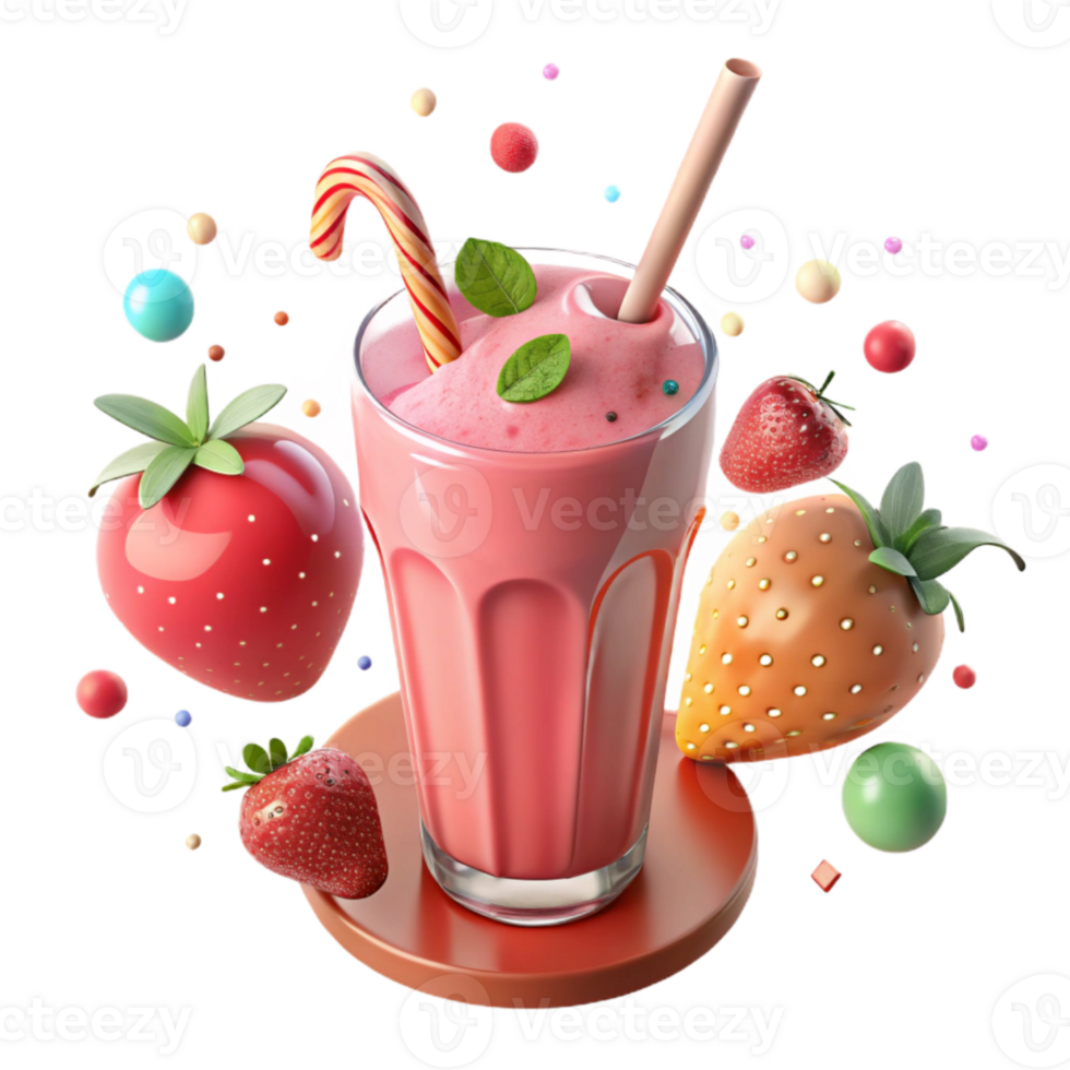 extraordinary creative Strawberry Smoothie Pink Beverage Cutout for Healthy Recipes detailed png