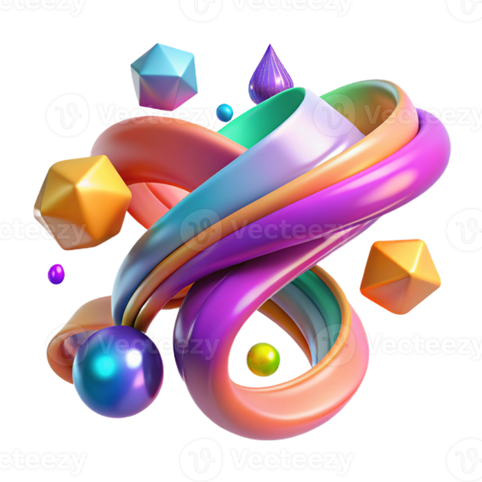 wonderful minimalist Streamer Spiral Decoration Colorful Transparent genuine png