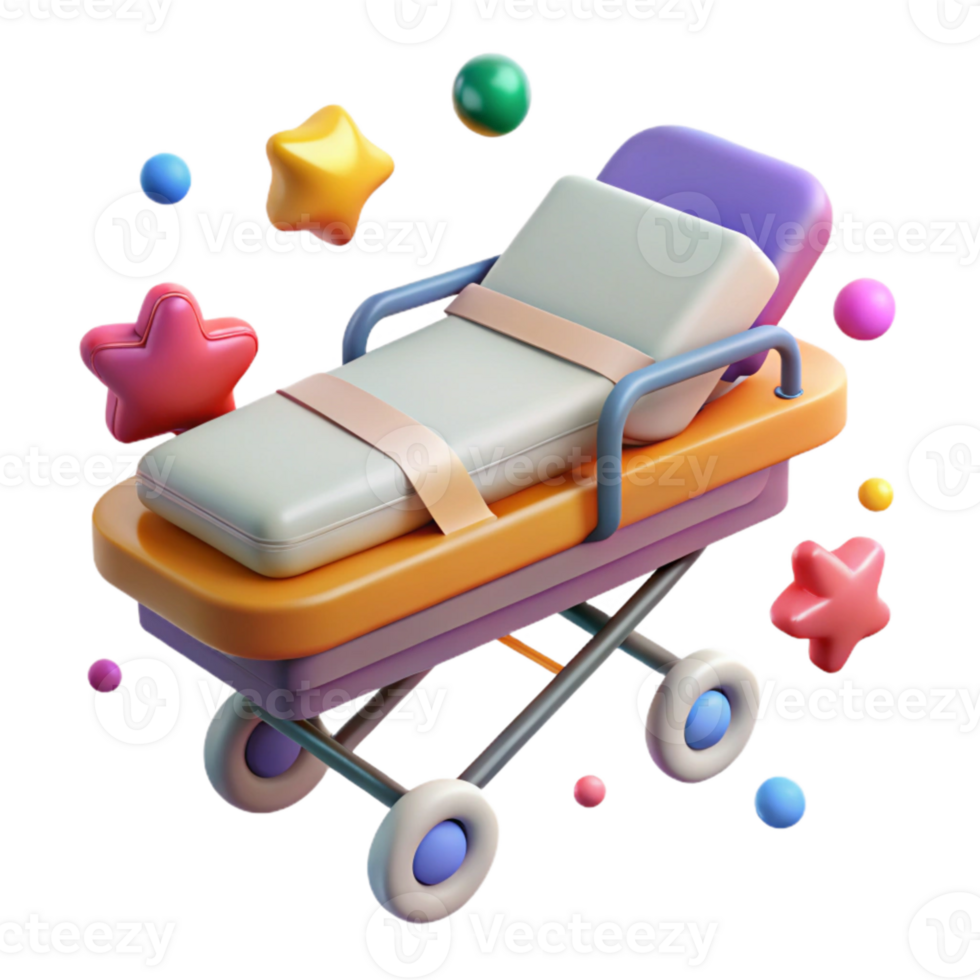 serene artistic Stretcher Emergency Medical Transport Transparent for Hospital Graphics high resolution png