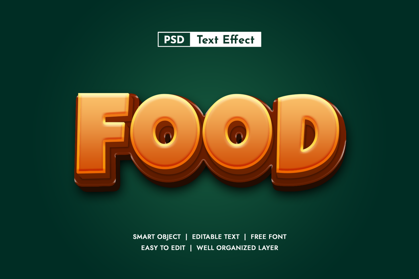 Food 3d Editable Text Effect psd