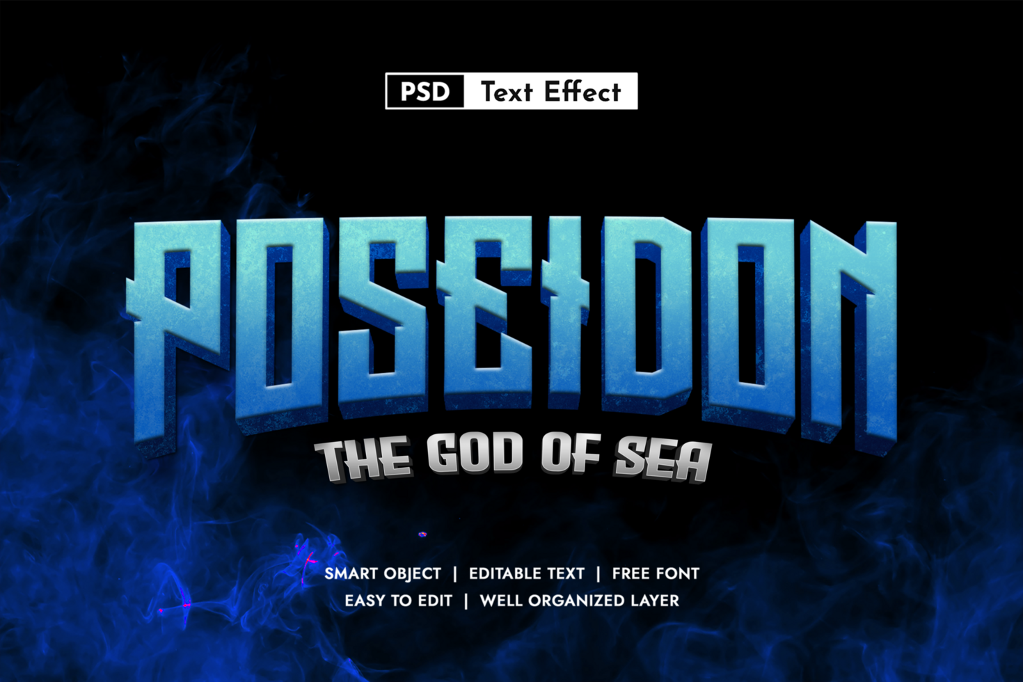 Sea 3d Editable Text Effect psd