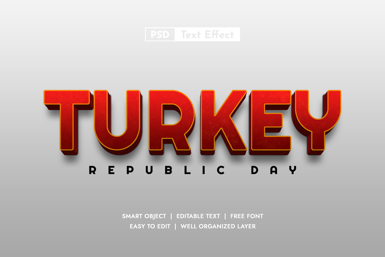 Turkey Day 3d Editable Text Effect psd
