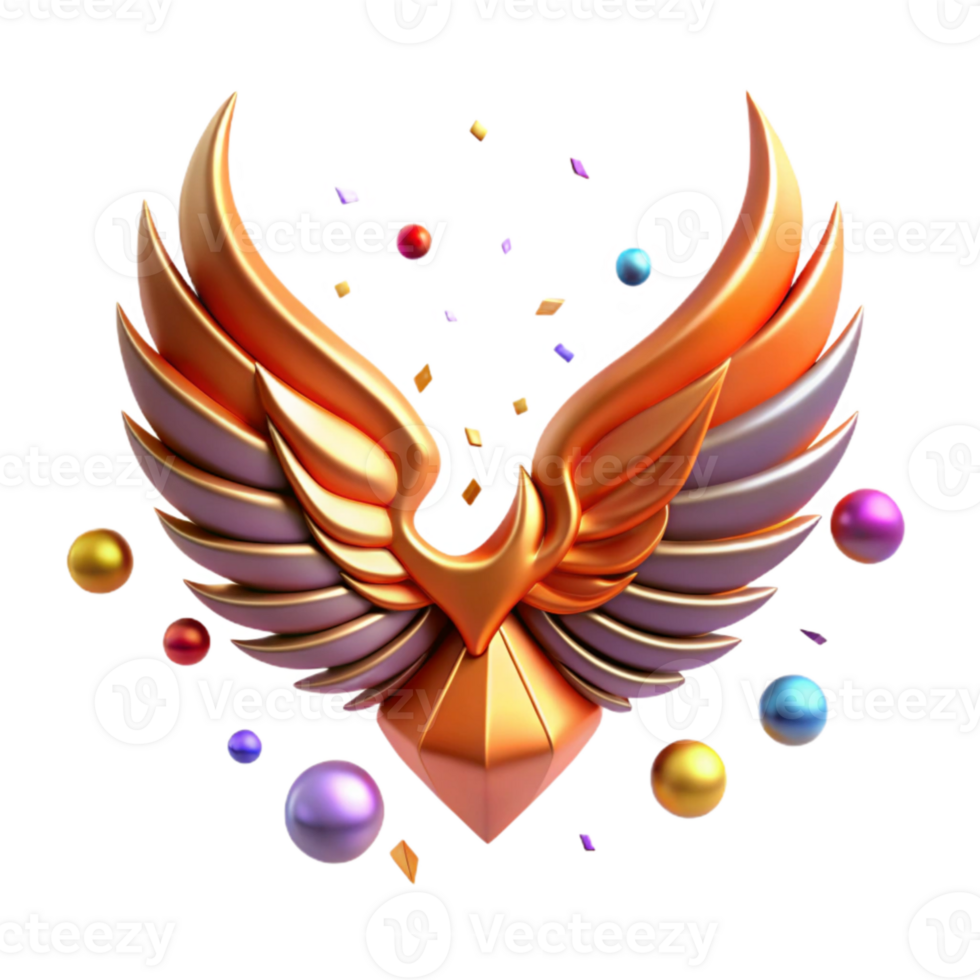 elegant rustic Stylized Phoenix Wing Cutout Logo Template authentic png