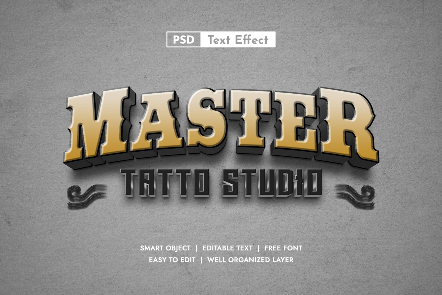 Master 3d Editable Text Effect psd