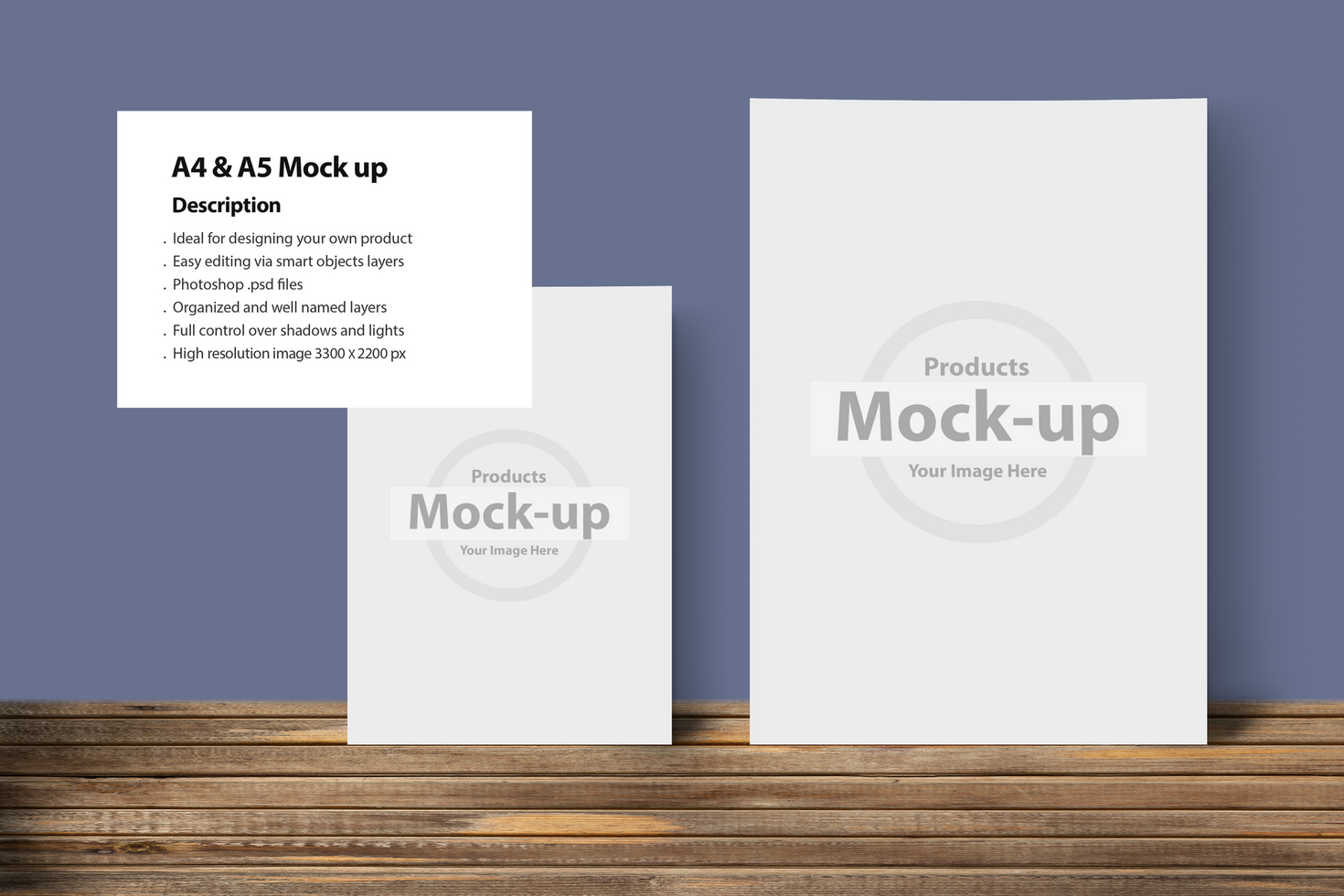 A4 and A5 letterheads mock up psd