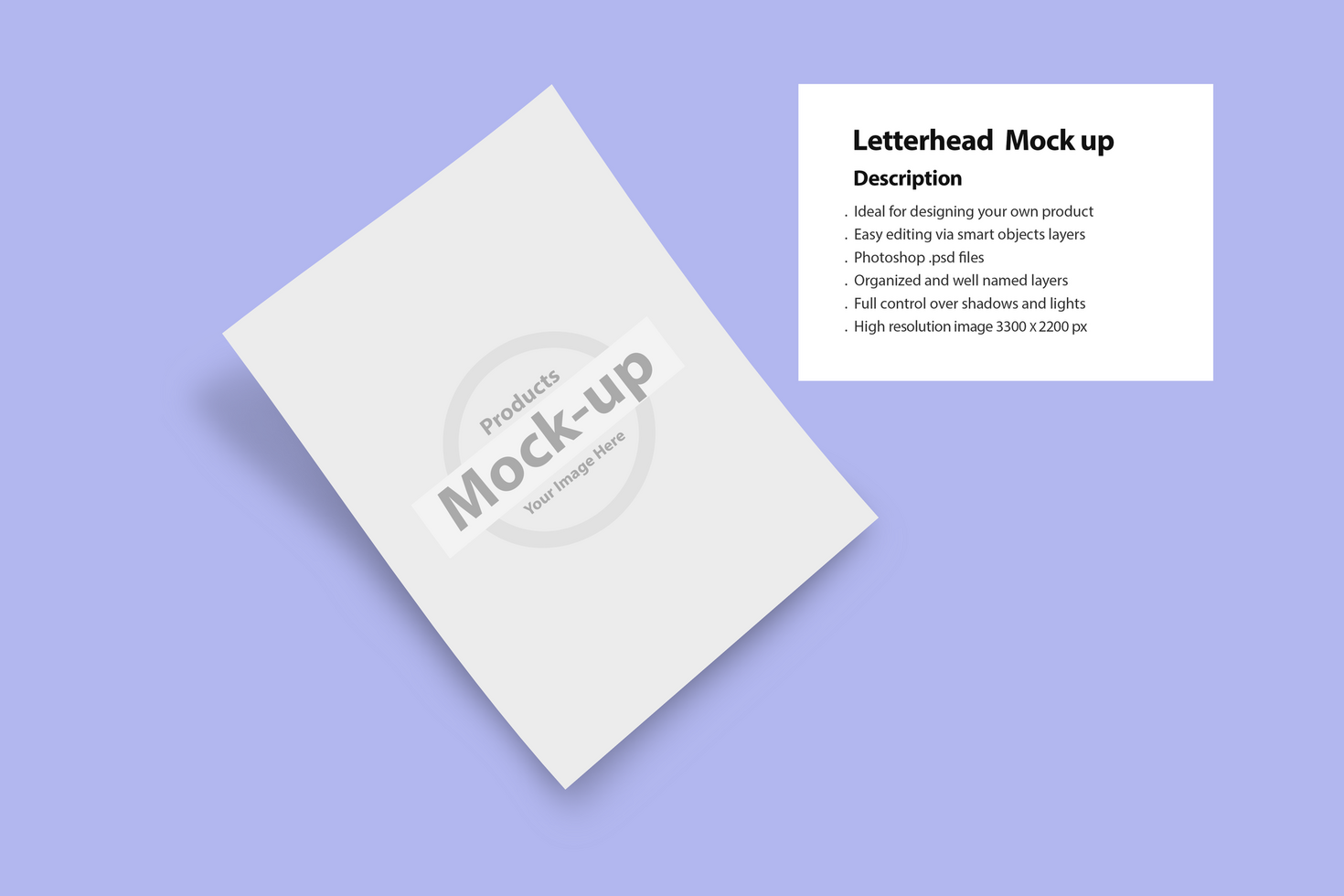 A4 letterhead page mock up psd