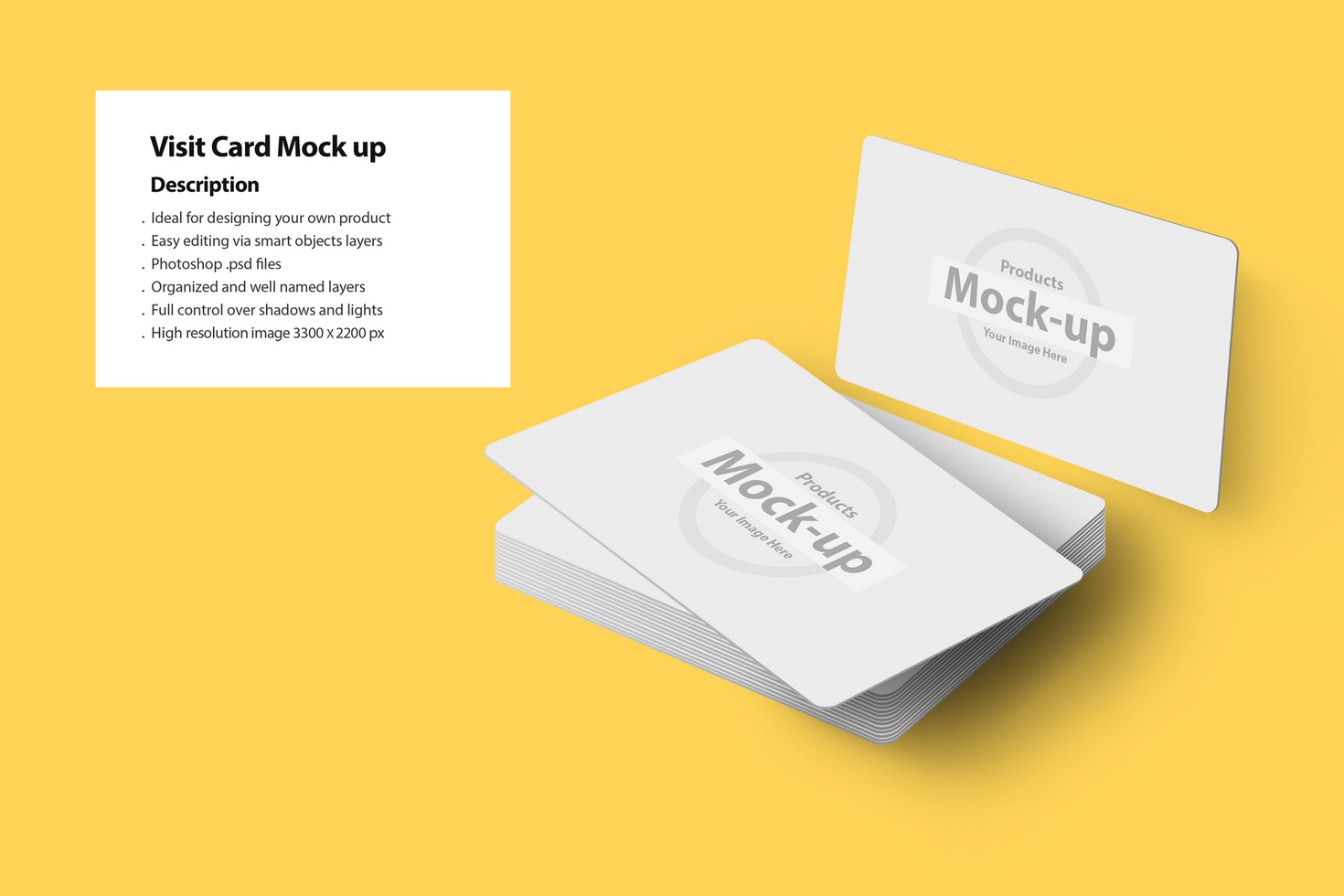 Personal visit cards on plain background psd