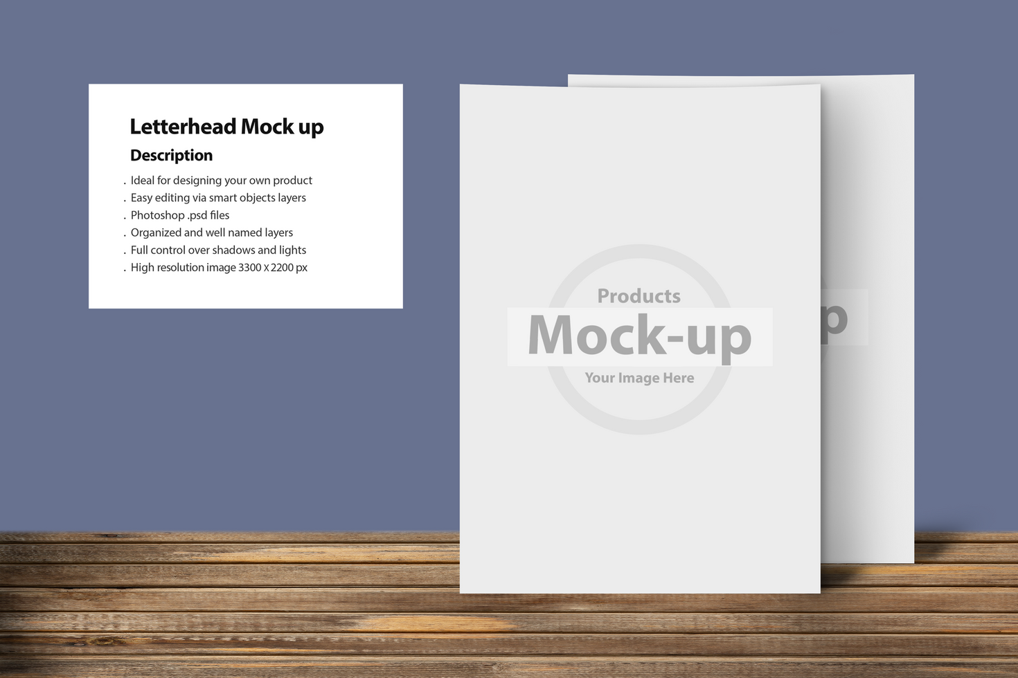 A4 letterhead front and back page mock up psd