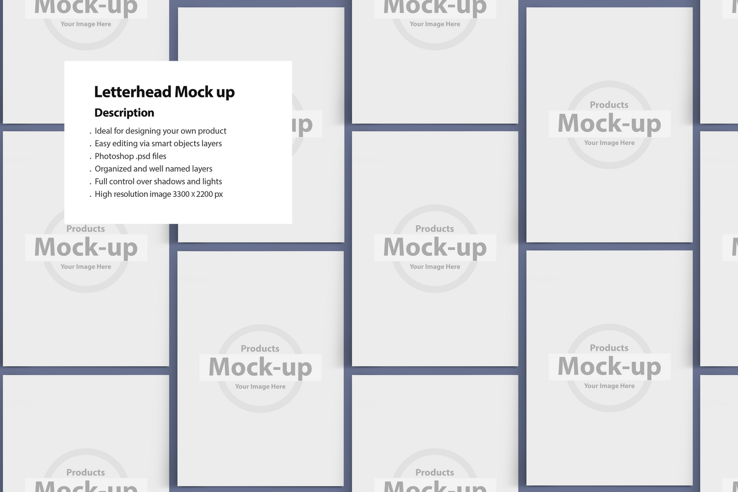 Multiple A4 letterheads layout psd