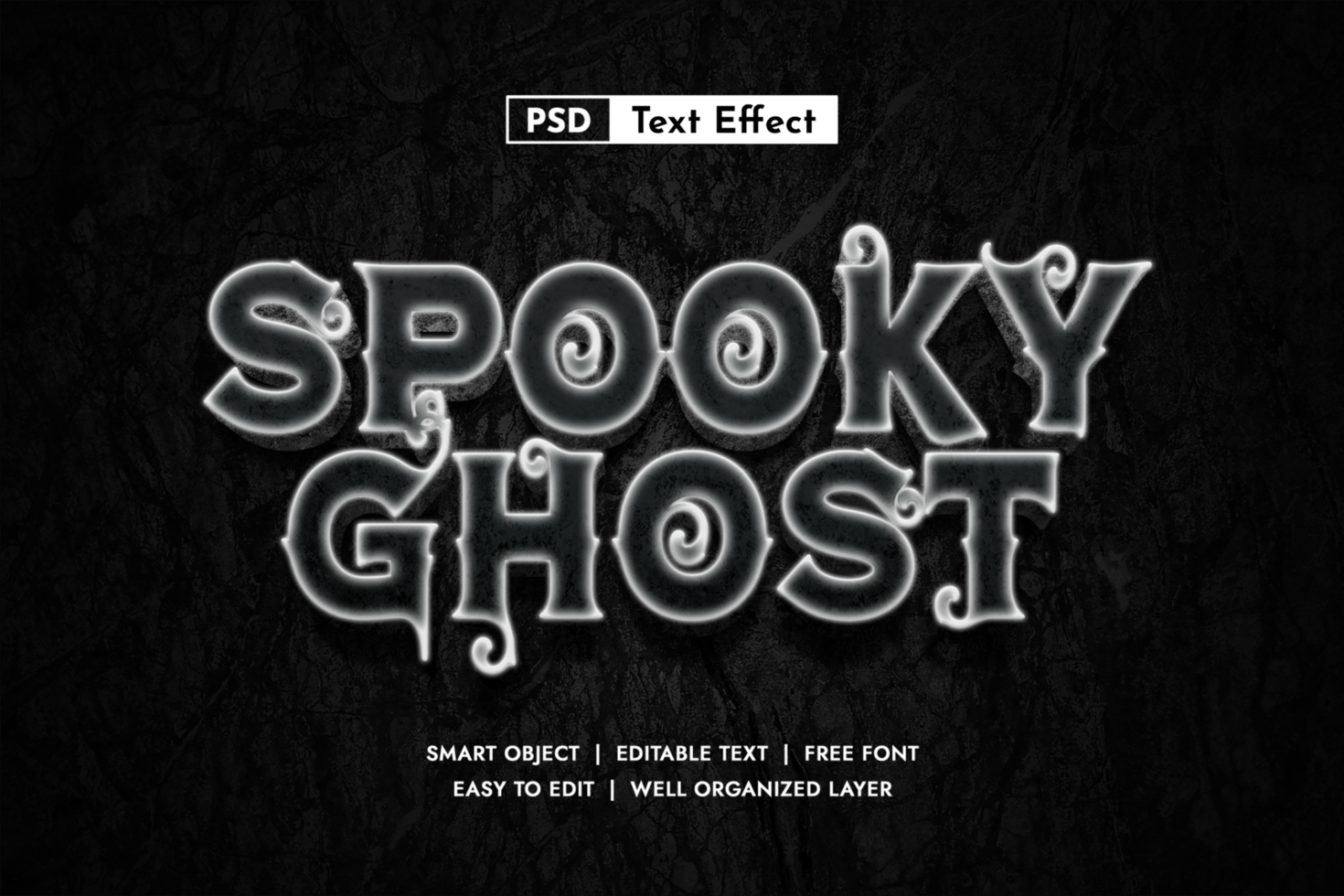 Spooky 3d Editable Text Effect psd